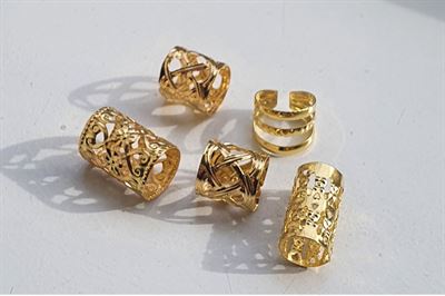 Dreadsmykker Mix 5 stk, Guld